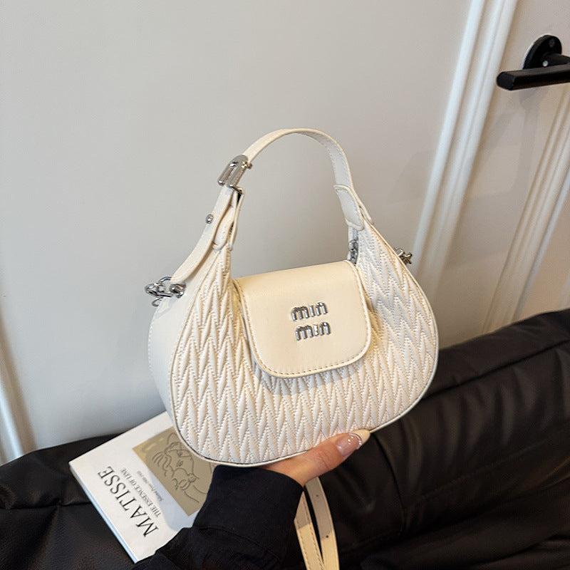 Pleated Miu Women's Trendy Shoulder & Messenger Handbag