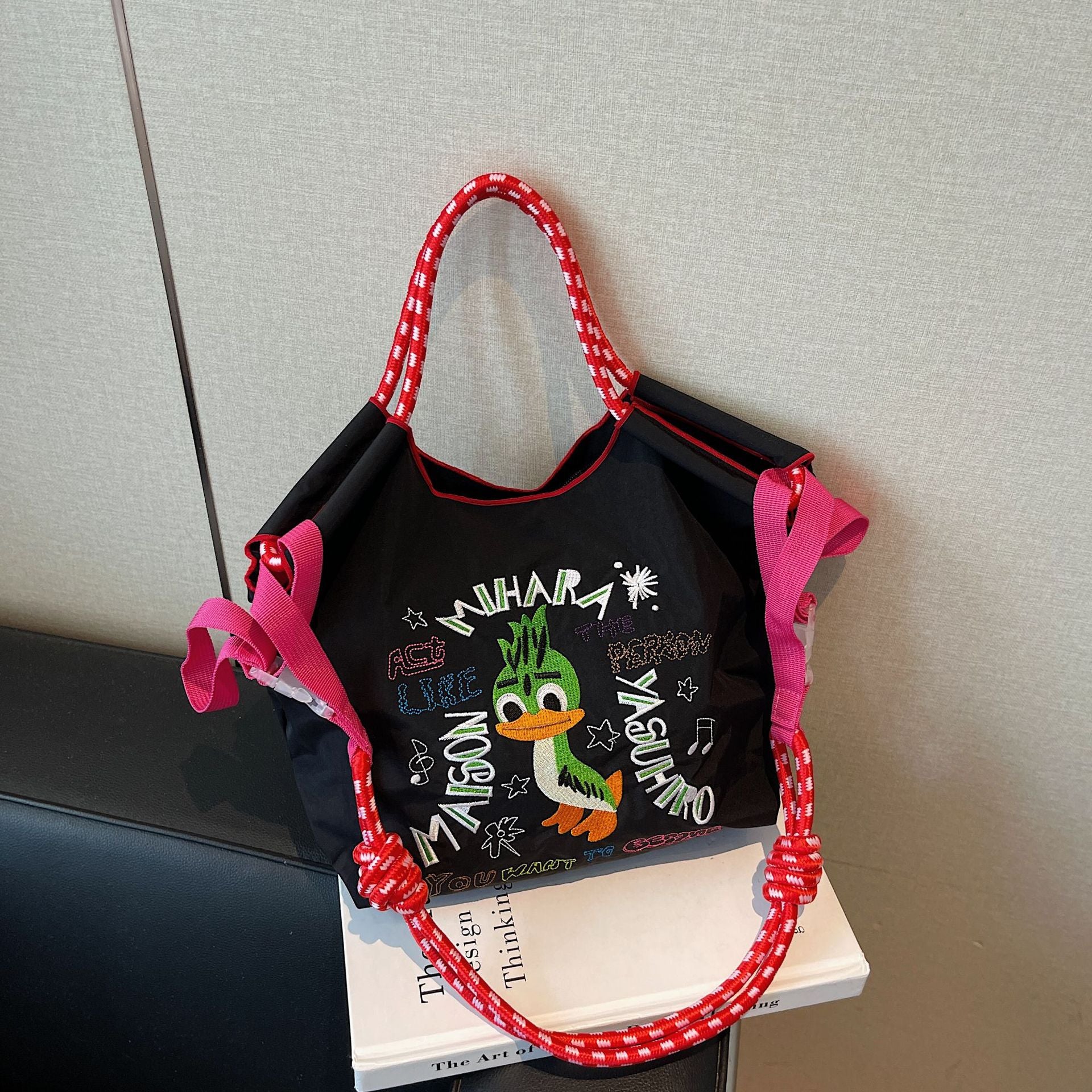 Ese Ball Chain Embroidery Tote Bag Waterproof Cute Casual Shoulder Messenger Bag