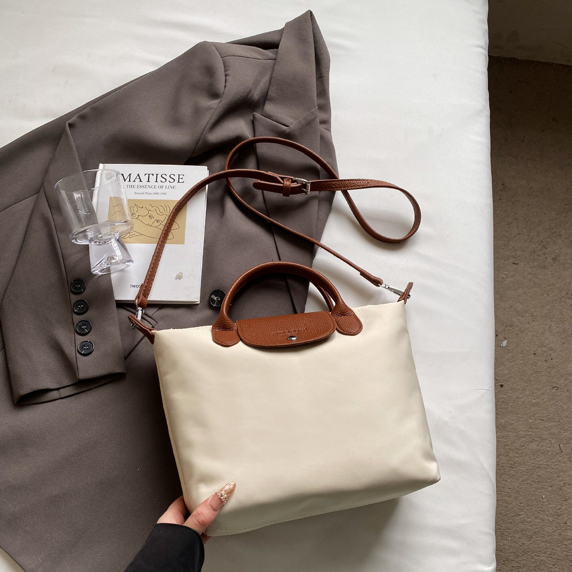 Luxury Dragon Nylon Tote Bag Large Capacity Shoulder Bag