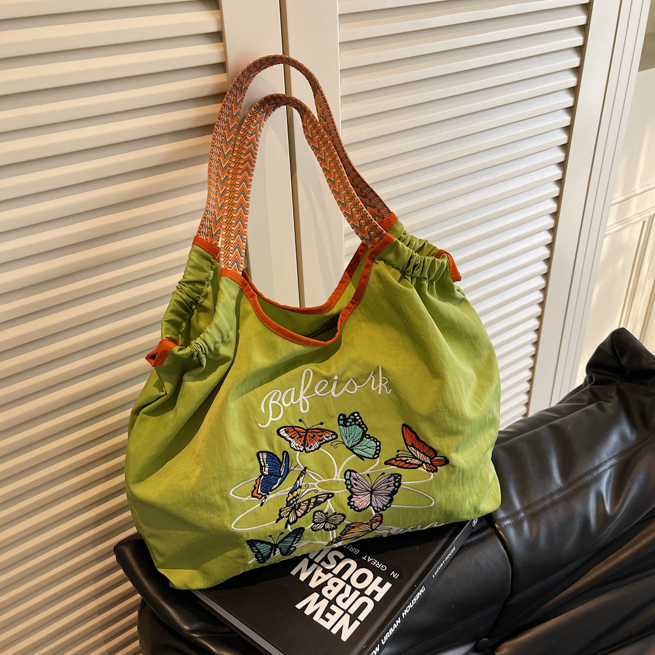 Embroidered Shiba Inu Tote Bag 2025 Eco-Friendly Commuter Bag