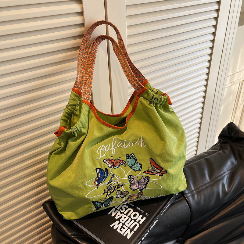 Embroidered Shiba Inu Tote Bag 2025 Eco-Friendly Commuter Bag
