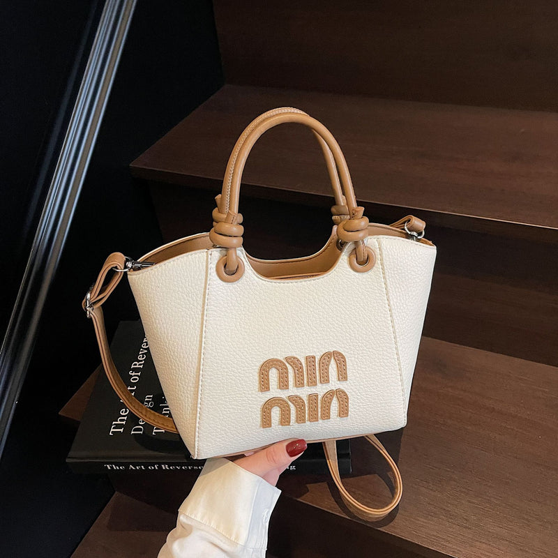 Miu Embroidery Women's Bucket Shoulder Bag
