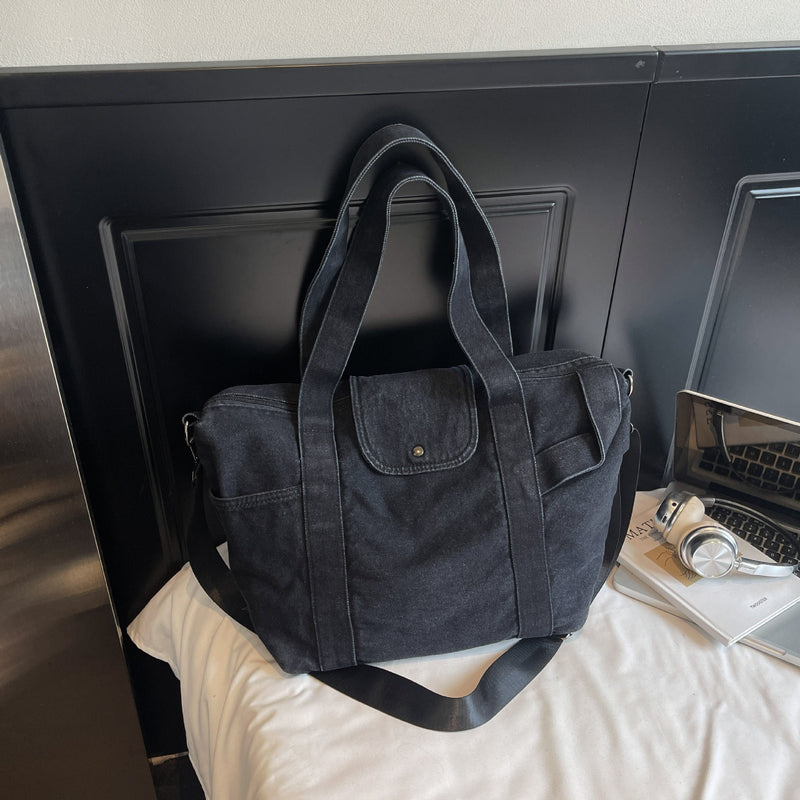 Trendy Large Capacity Denim Dragon Tote Bag for Women
