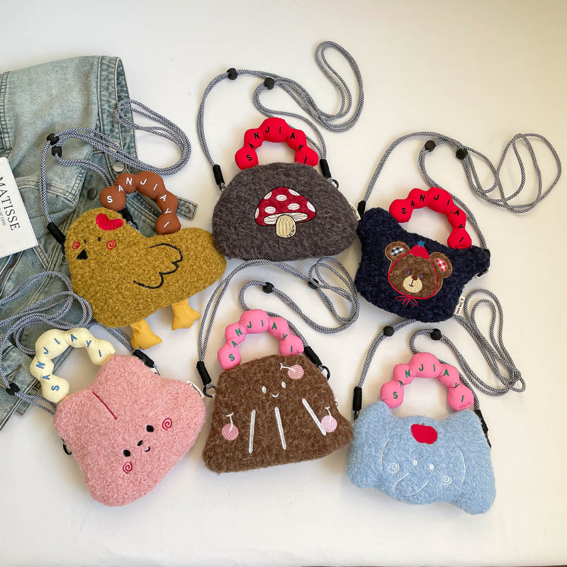 Cute Cartoon Plush Shoulder Phone Bag
