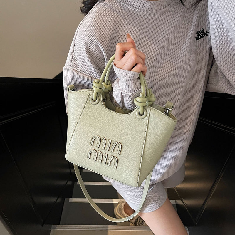 Miu Embroidery Women's Bucket Shoulder Bag