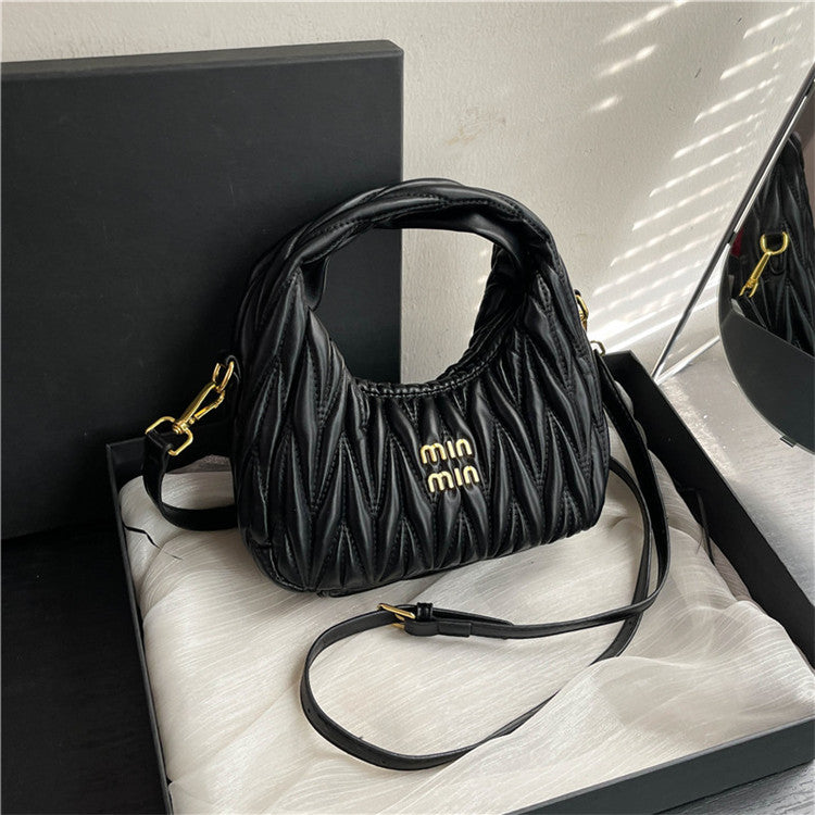 Light Luxury Embroidered Crescent Shoulder Bag for Women