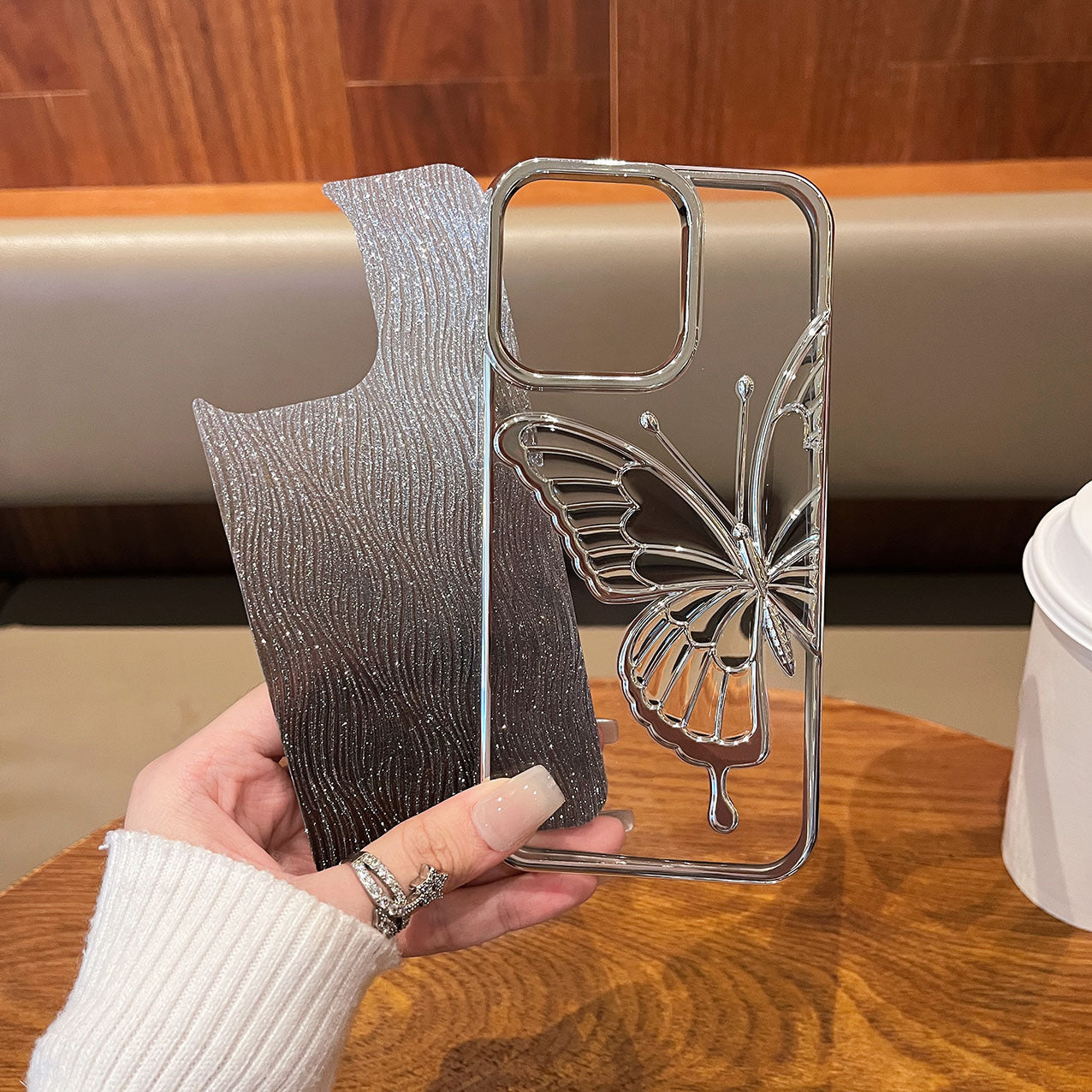 Three-Dimensional Quicksand Butterfly iPhone Case Anti-Fingerprint