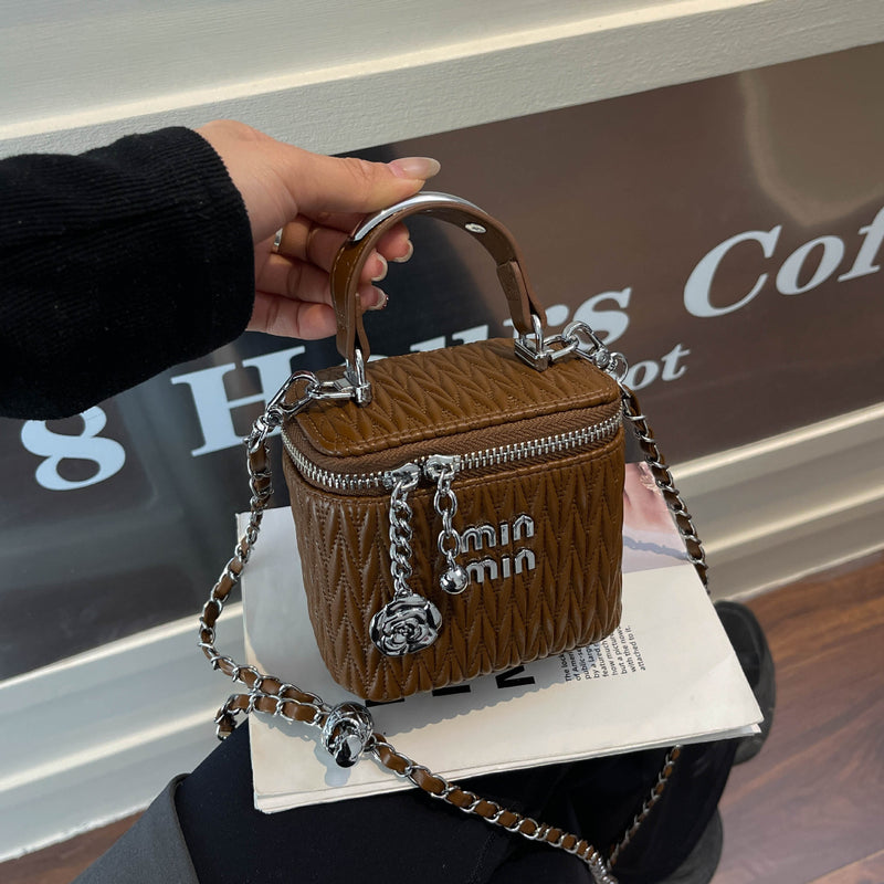 Premium Pleated Square Shoulder Bag - Trendy Mini Purse