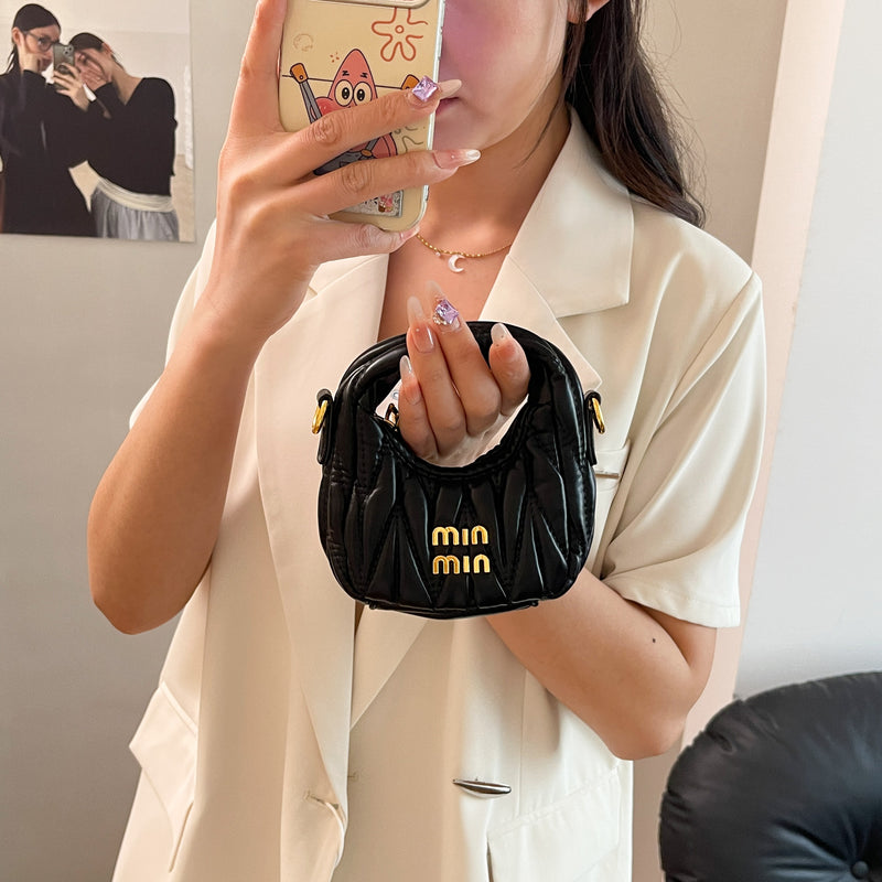 Pleated Miu Crescent Bag Luxury Shoulder Messenger Bag