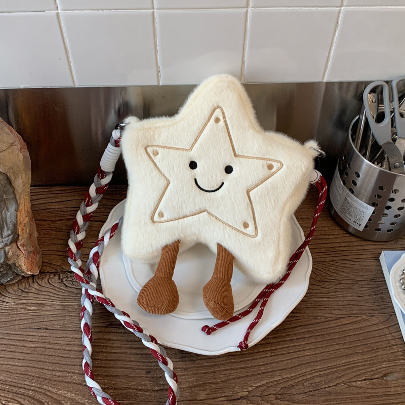 Personalized Christmas Lucky Star Plush Shoulder Bag Cute Cartoon Fashion Messenger Bag Fresh And Sweet Handbag