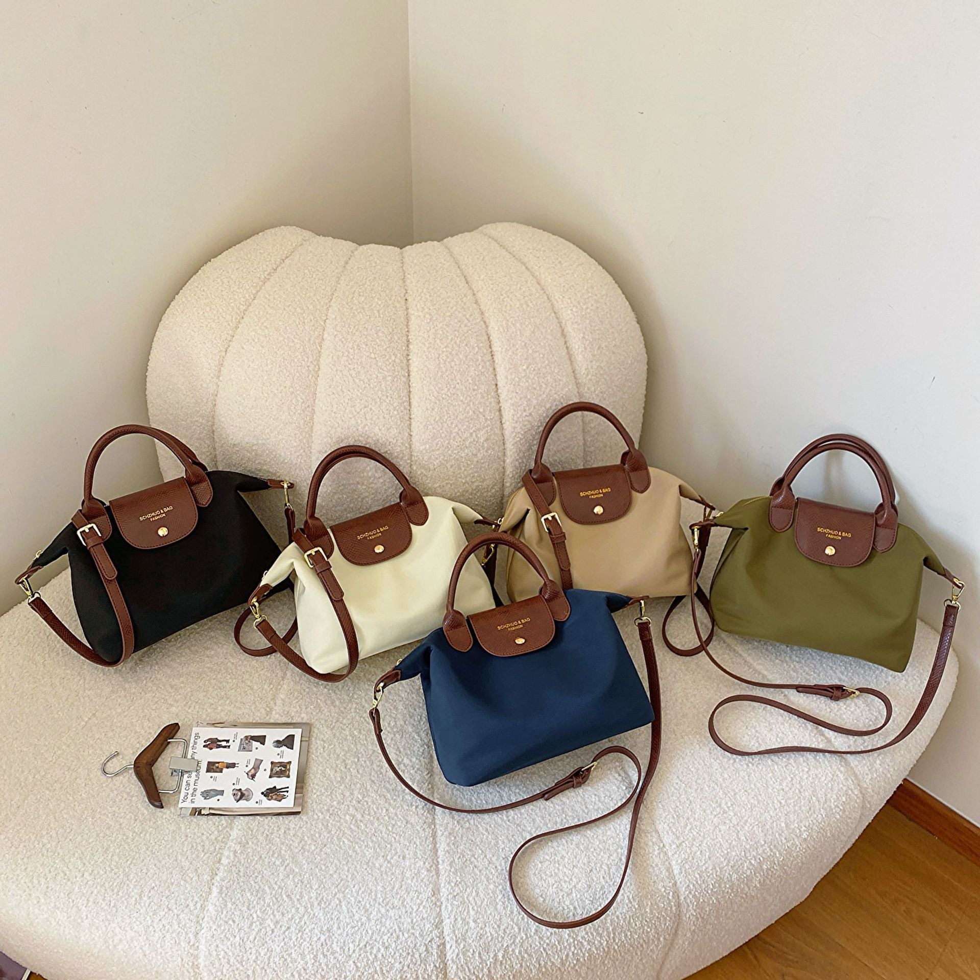 Oxford Cloth Dumpling Bag Women Splicing Messenger Handbag