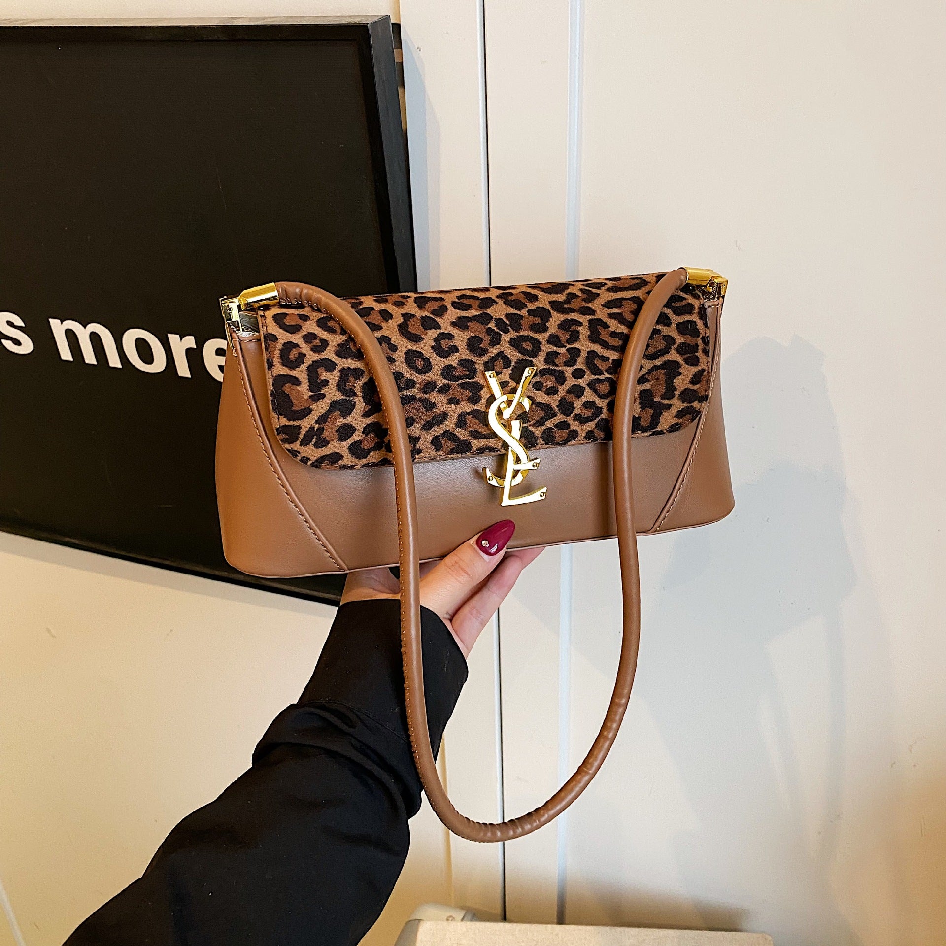 Leopard Print Poplar Texture Women's Shoulder Crossbody Bag