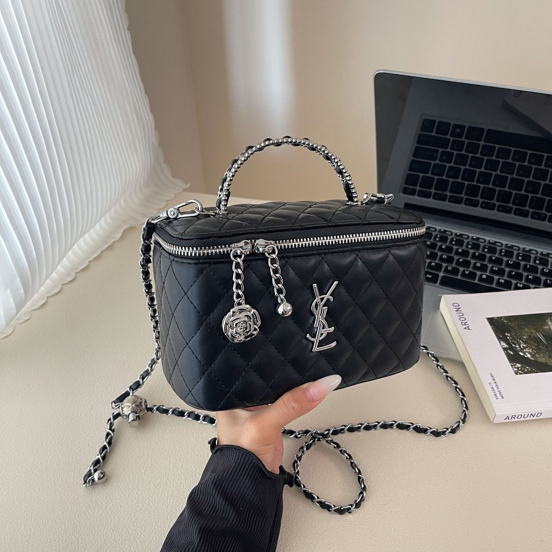 Luxury Poplar Wood Small Square Shoulder Messenger Bag