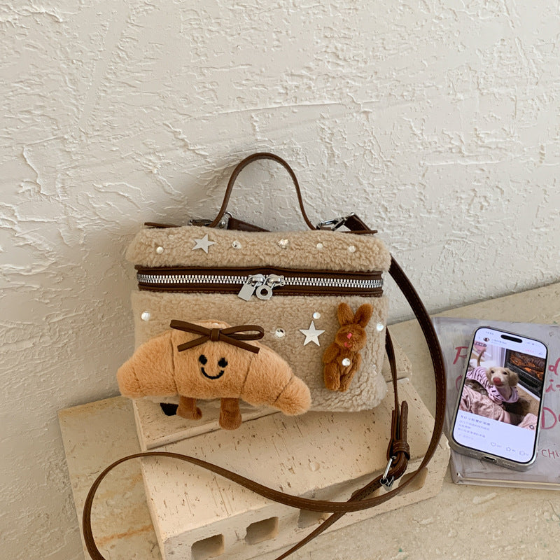 Premium Plush Lunch Box Messenger Bag Classic Cute Cartoon Sweet
