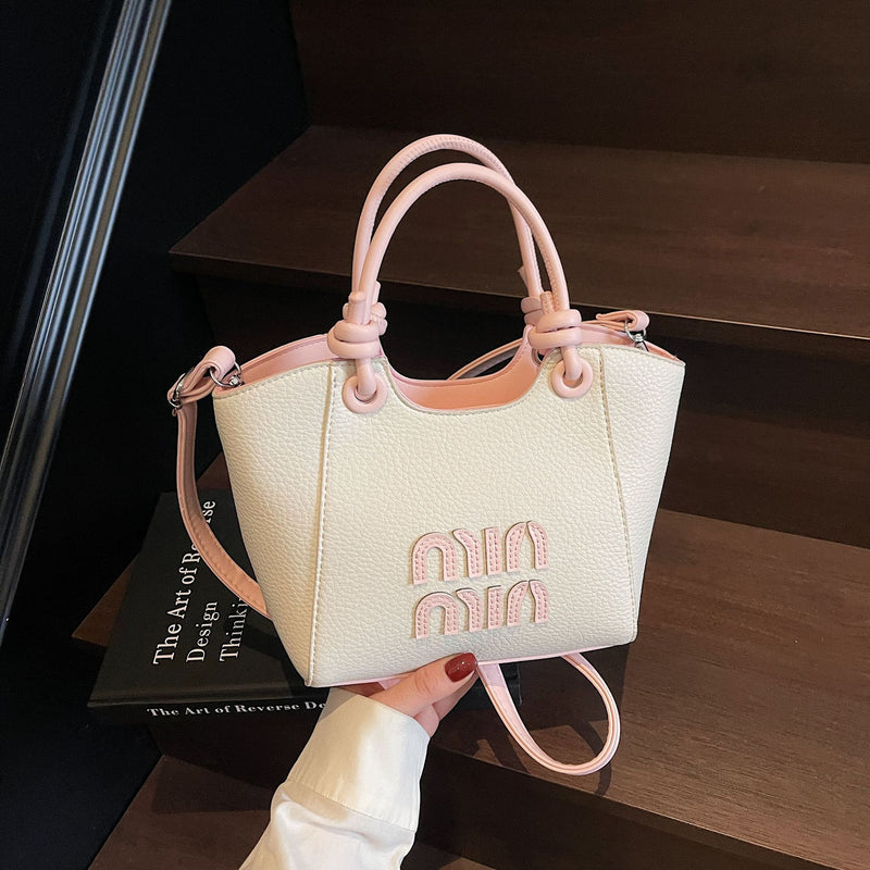 Miu Embroidery Women's Bucket Shoulder Bag