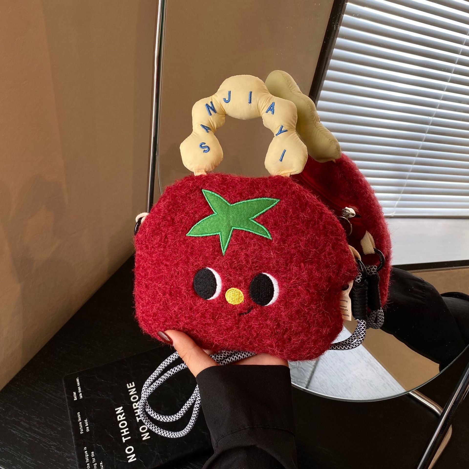 Cute Cartoon Mobile Phone Bag Plush Storage Shoulder Bag