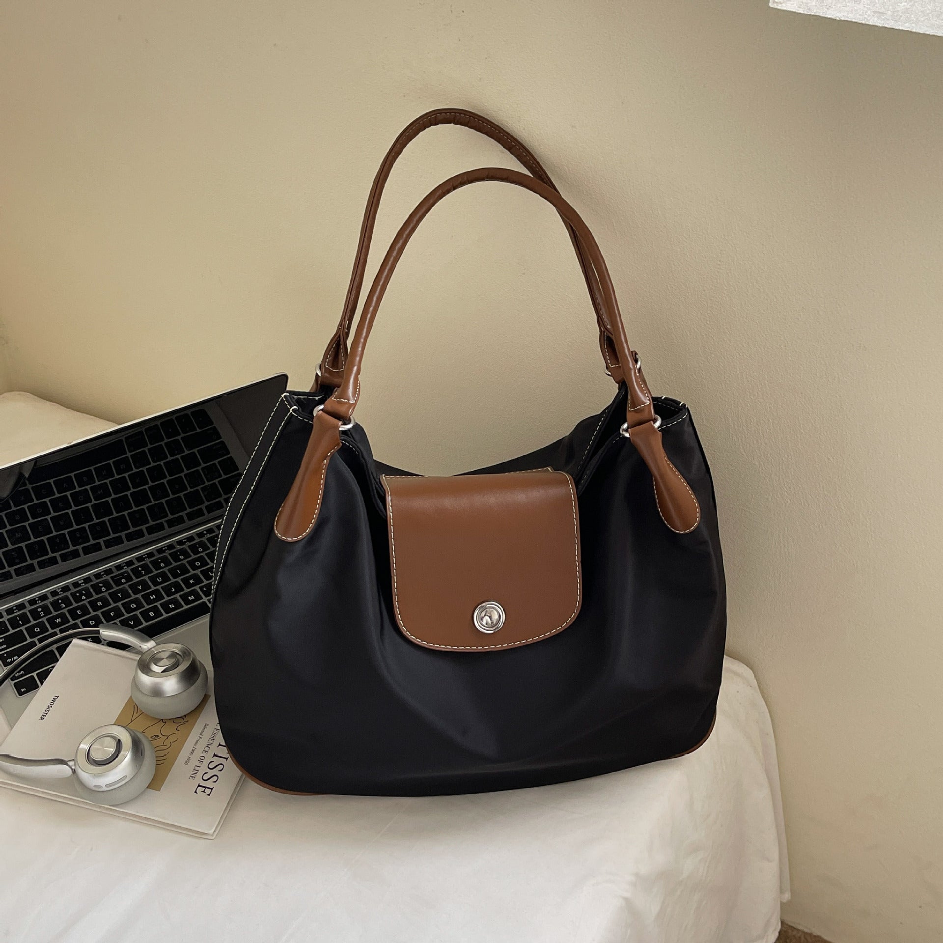 Splicing Dragon Large Capacity Shoulder Hobo Tote Bag