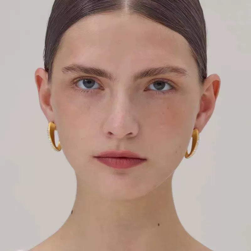 Simple Stud Earrings Women Diamond Texture Fashion Temperament Custom Jewelry