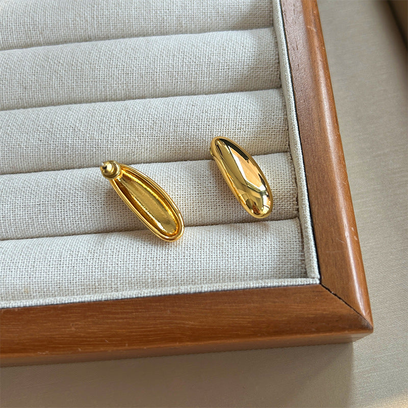 Minimalist Water Drop Glossy Stud Earrings - Daily Versatile Niche Design