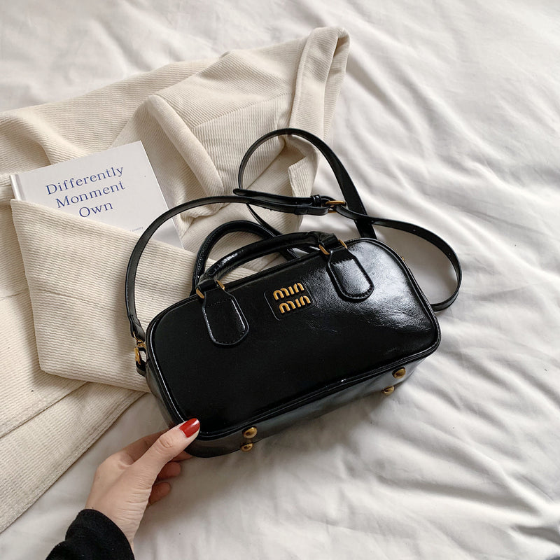 Simple Square Messenger Bag Retro Portable Bowling Bag 2024