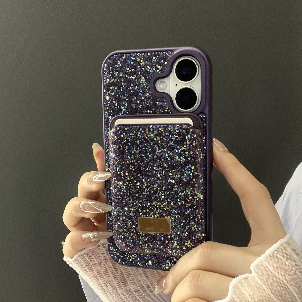 Light Luxury Rhinestone Magnetic Card iPhone 17 Pro Max Case