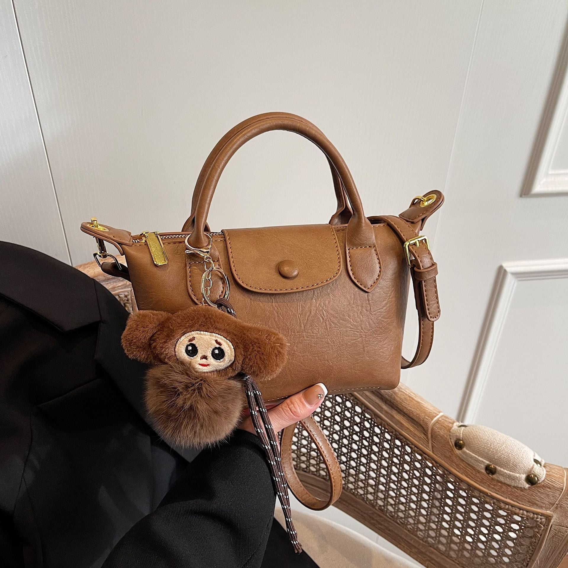 Simple Pleated PU Dumpling Bag Luxury Shoulder Handbag