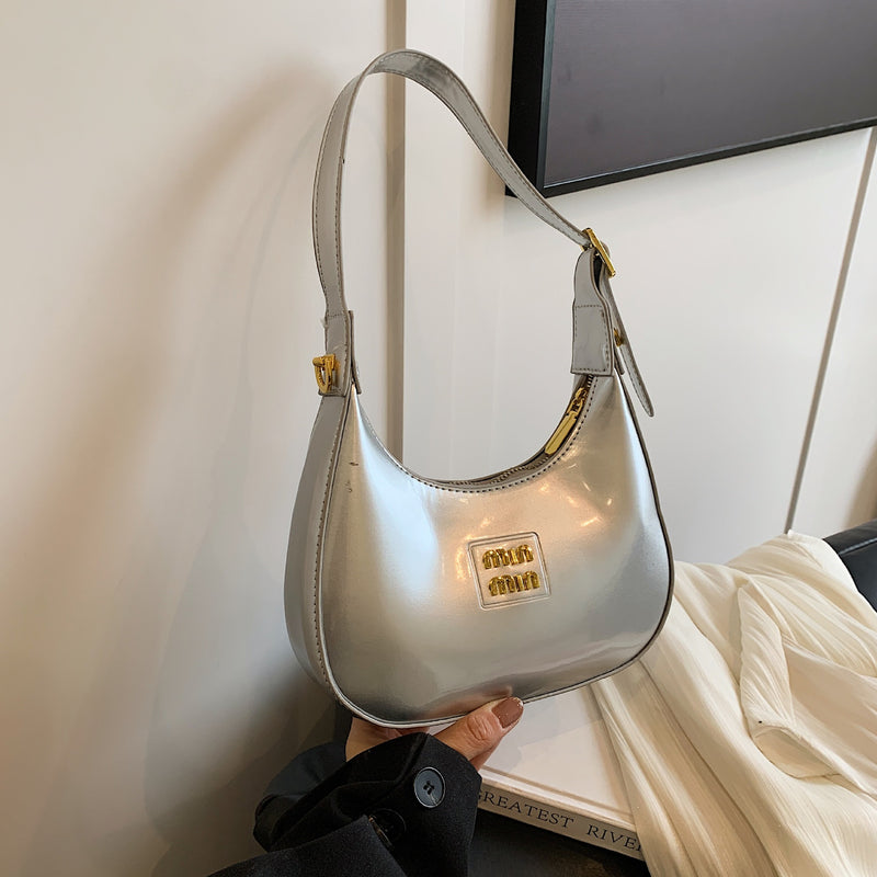 Trade Patent Leather Pillow Shoulder Bag Niche Style