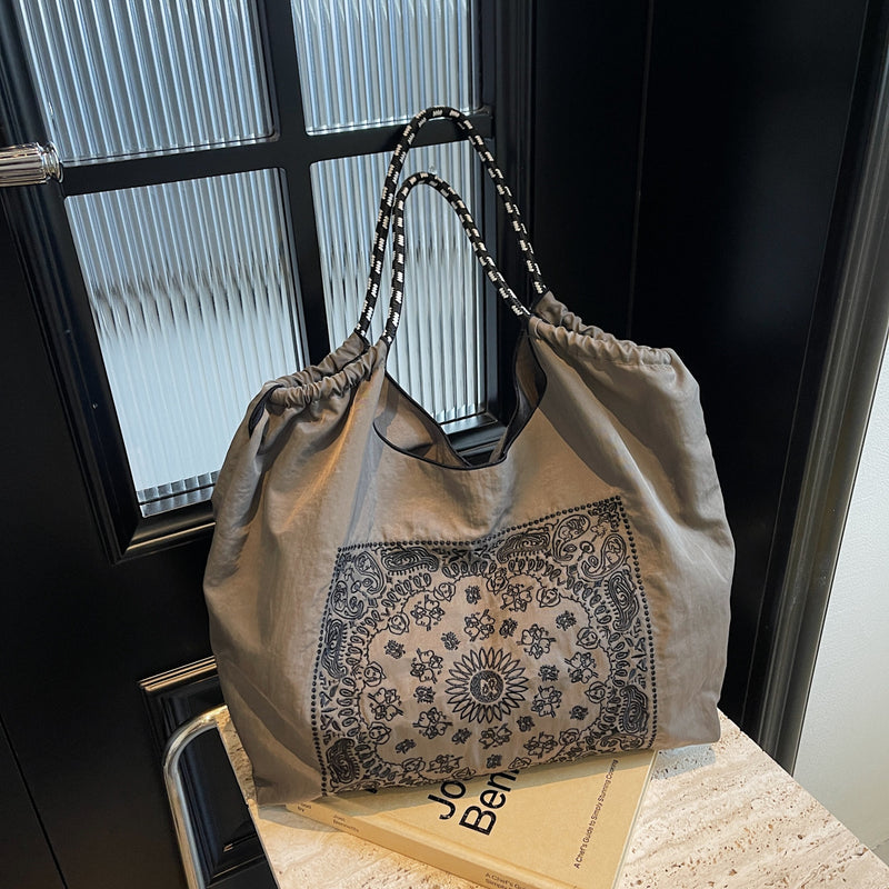 Nylon Embroidery Crossbody Bag for Women