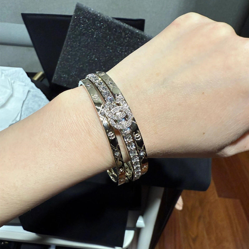 25p Three-In-One Rhombus Bracelet Women's Classic Double C Design