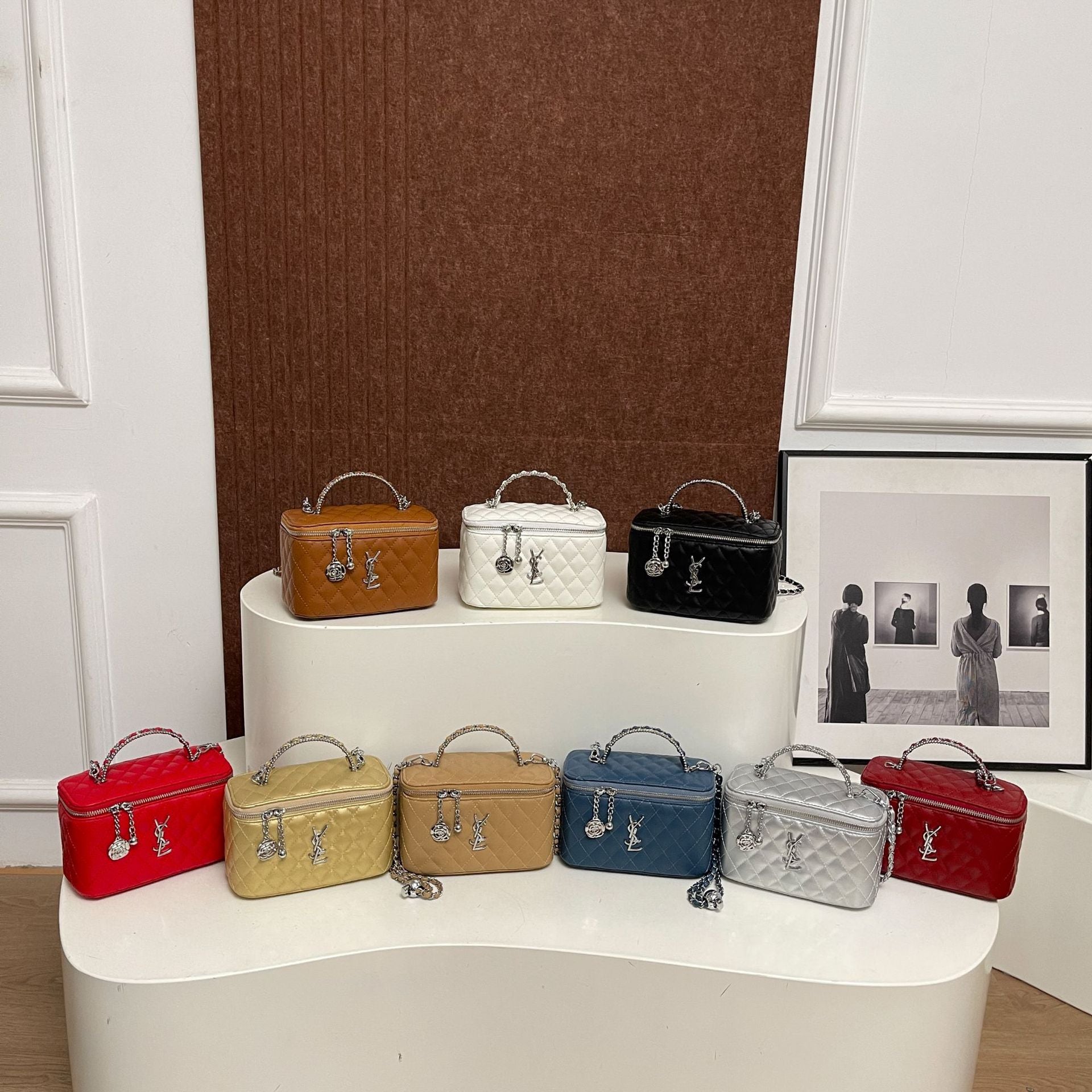 Luxury Poplar Wood Small Square Shoulder Messenger Bag