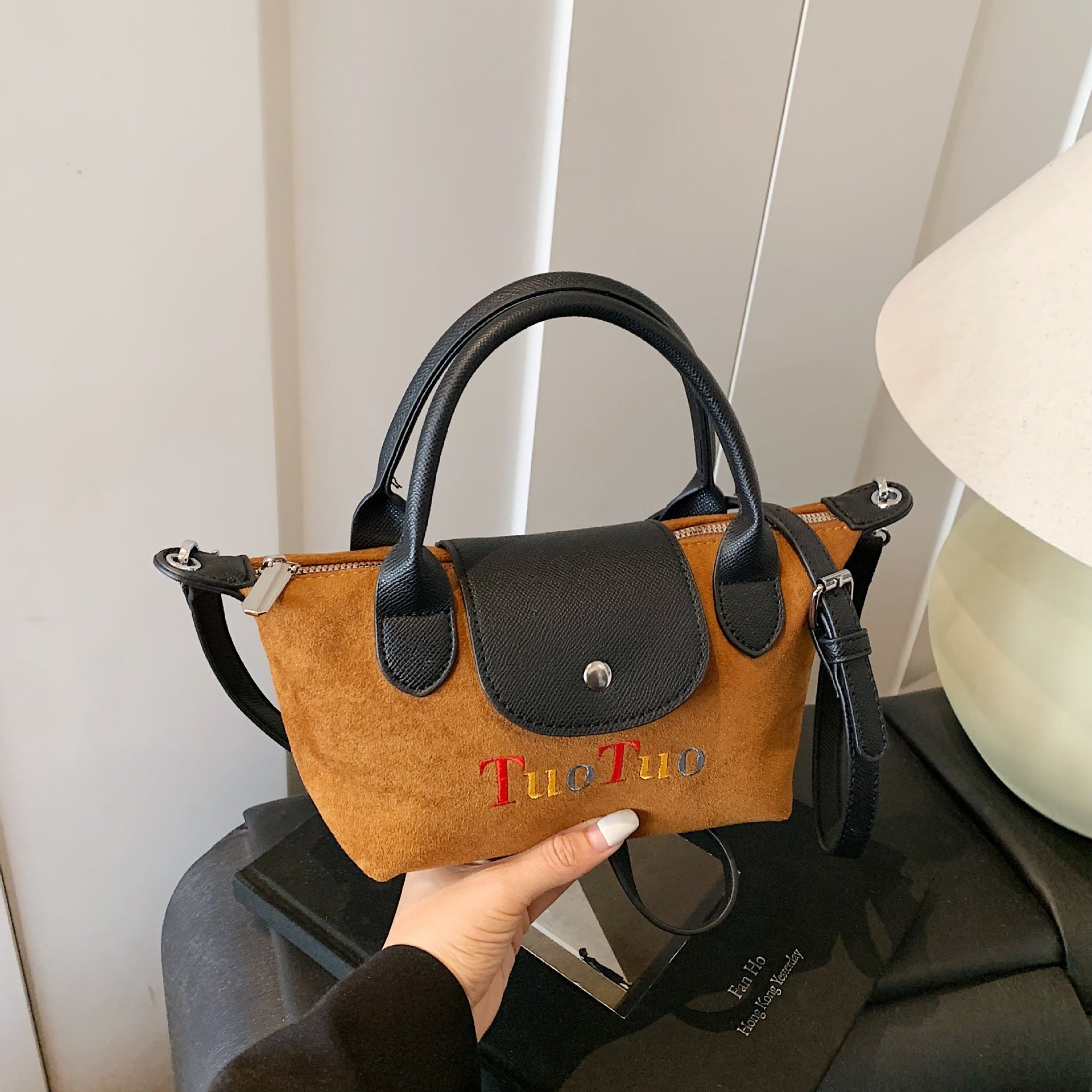 Dragon Bags Textured Splicing Shoulder Messenger Bag Women
