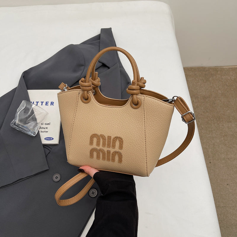 Miu Embroidery Women's Bucket Shoulder Bag