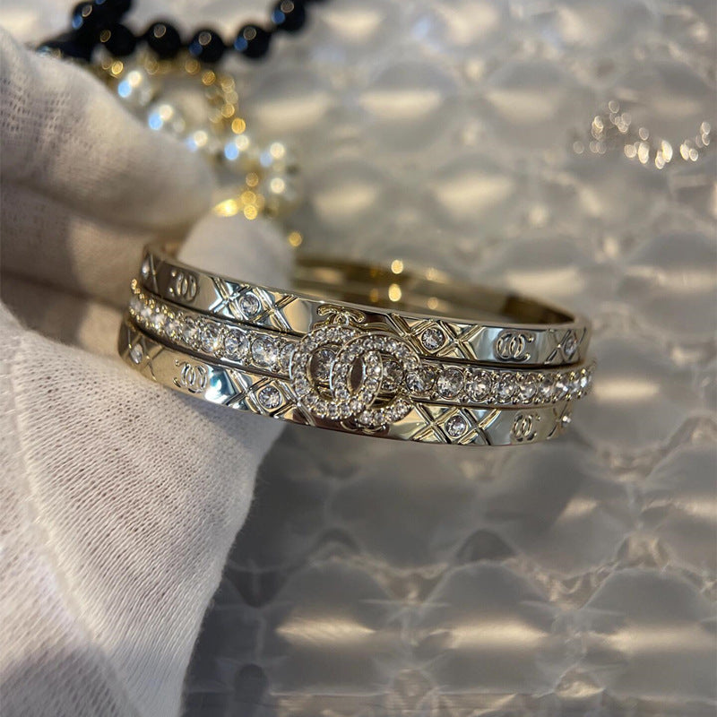25p Three-In-One Rhombus Bracelet Women's Classic Double C Design