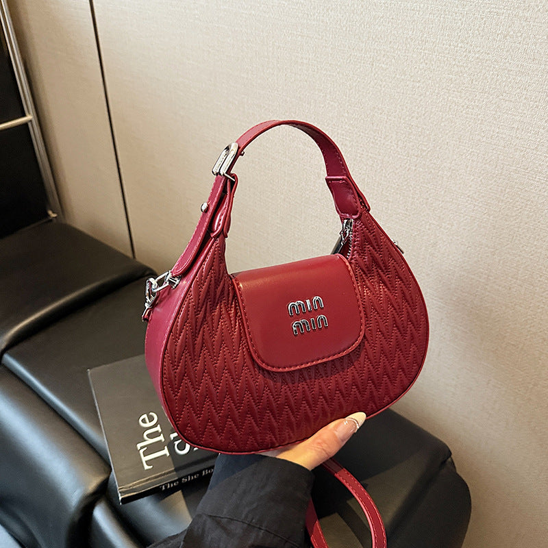 Pleated Miu Women's Trendy Shoulder & Messenger Handbag