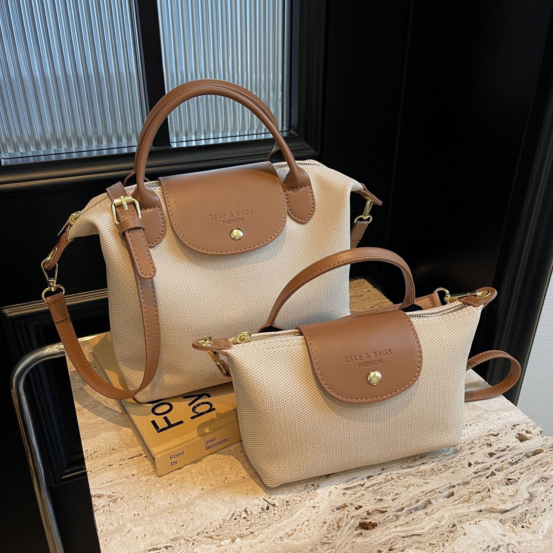 Oxford Cloth Dragon Dumpling Shoulder Bag Trendy Splicing