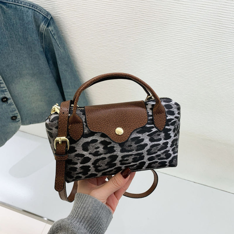 Leopard Print Shoulder Bag Retro Messenger Handbag