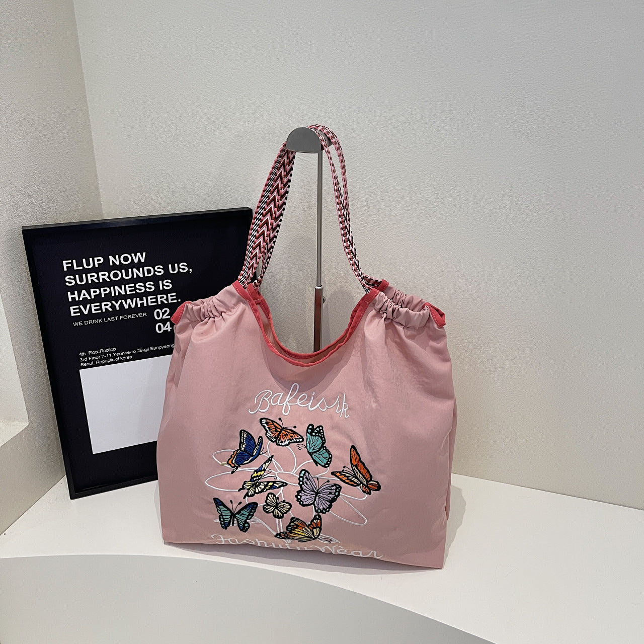 Embroidered Shiba Inu Tote Bag 2025 Eco-Friendly Commuter Bag
