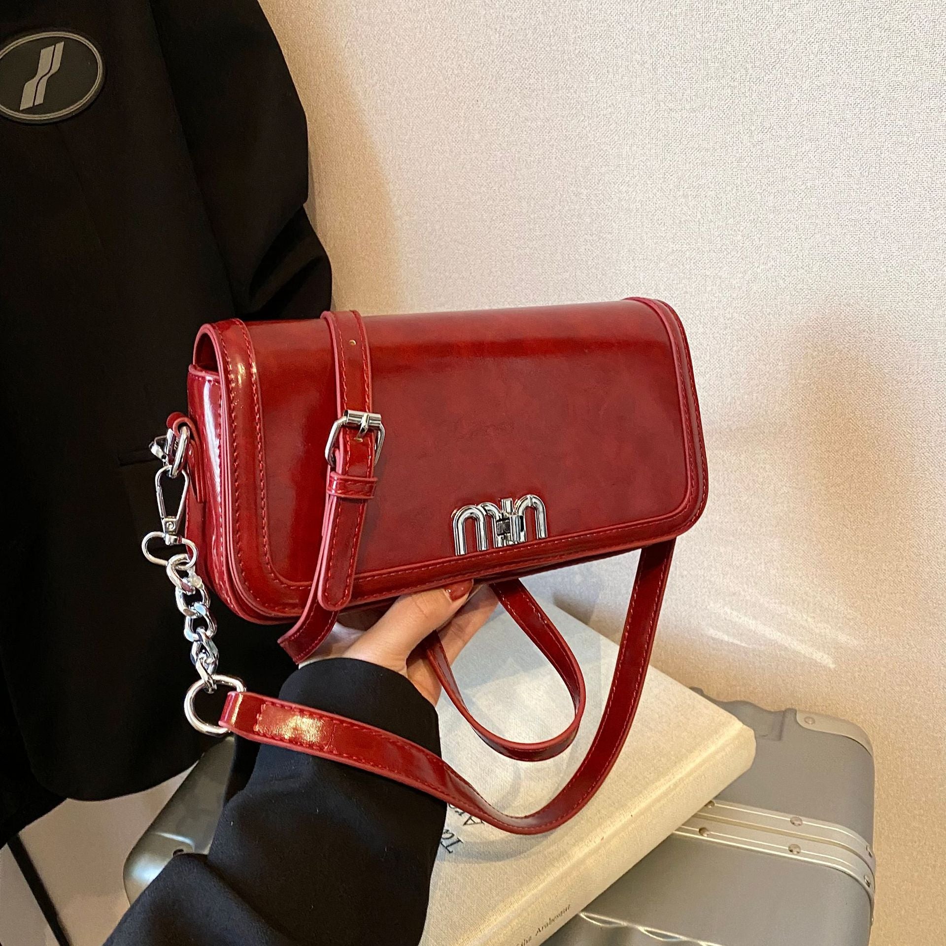 Tide Premium Oil Wax Leather Crossbody Shoulder Bag