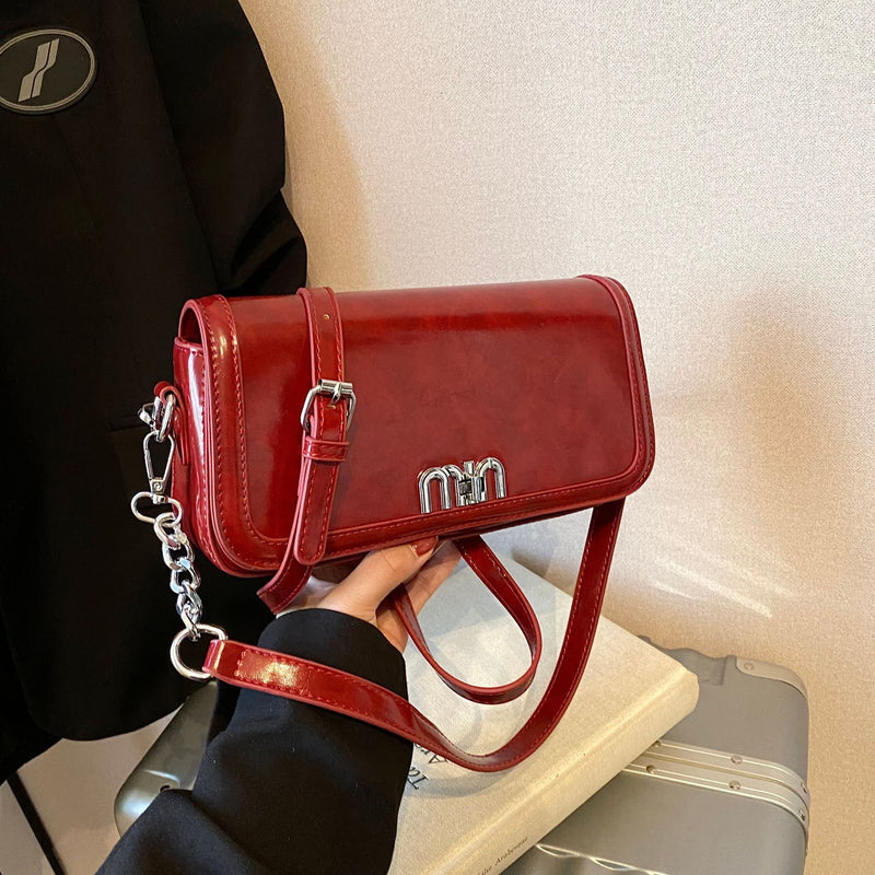 Tide Premium Oil Wax Leather Crossbody Shoulder Bag