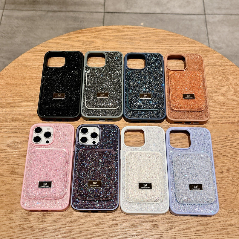 Rhinestone Magnetic Card Bag Case for iPhone 17 Pro Max
