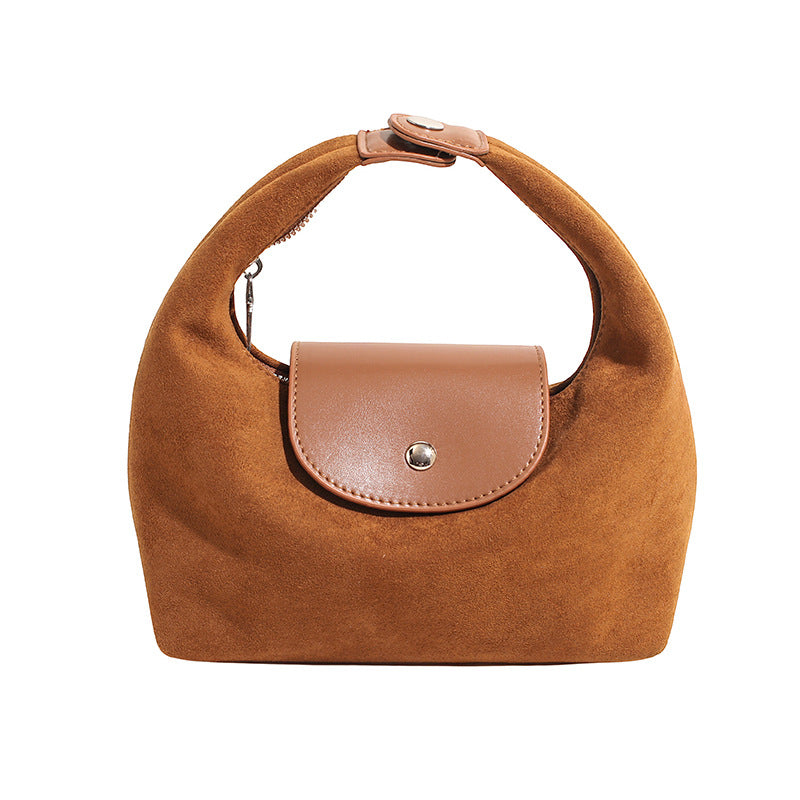 Suede Tofu Bag Versatile Shoulder Messenger Handbag