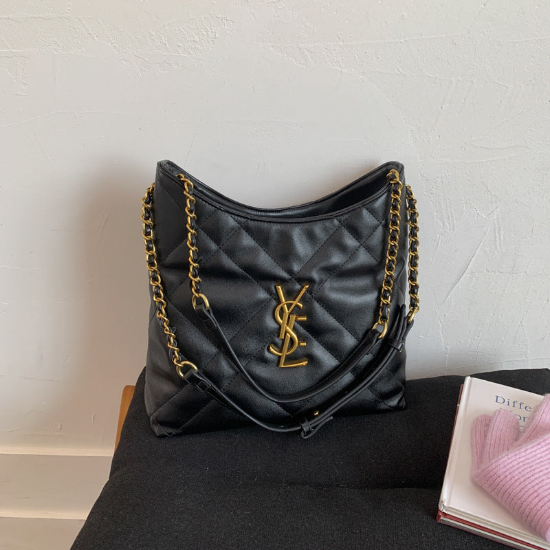 Poplar Forest Fragrant Wind Diamond Chain Shoulder Tote Bag