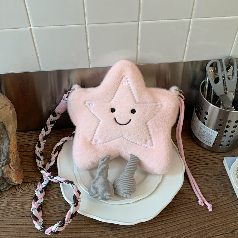 Personalized Christmas Lucky Star Plush Shoulder Bag Cute Cartoon Fashion Messenger Bag Fresh And Sweet Handbag