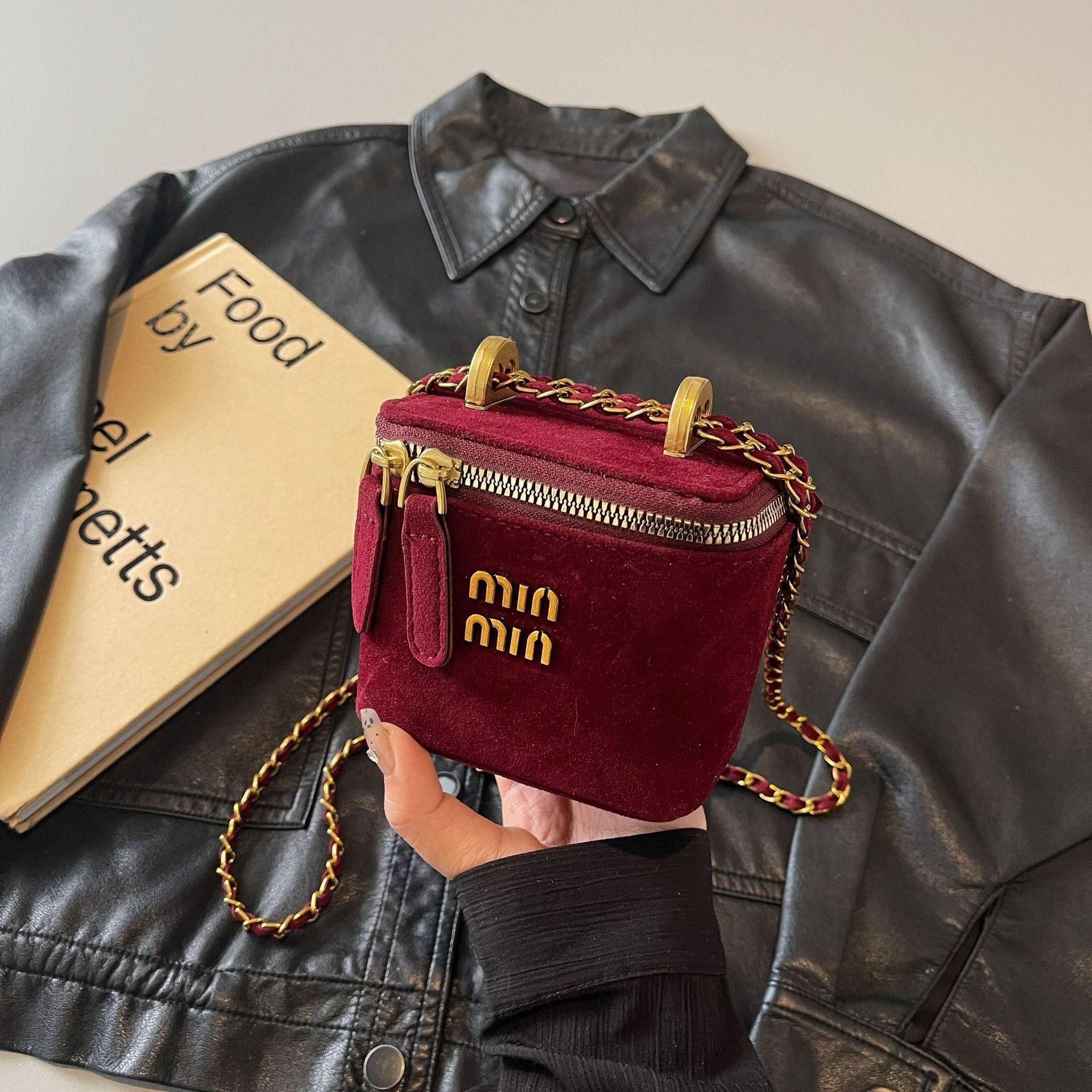 Frosted Retro Mini Square Women's Chain Shoulder Bag