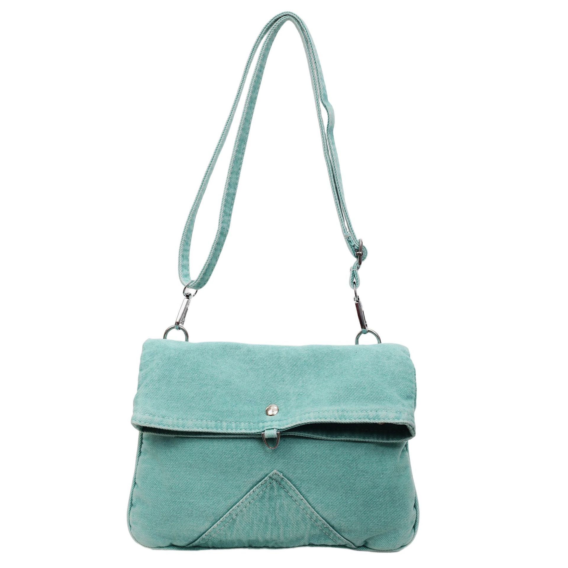 Retro Denim Shoulder Bag for Women - Large Capacity Commuter Envelope Bag