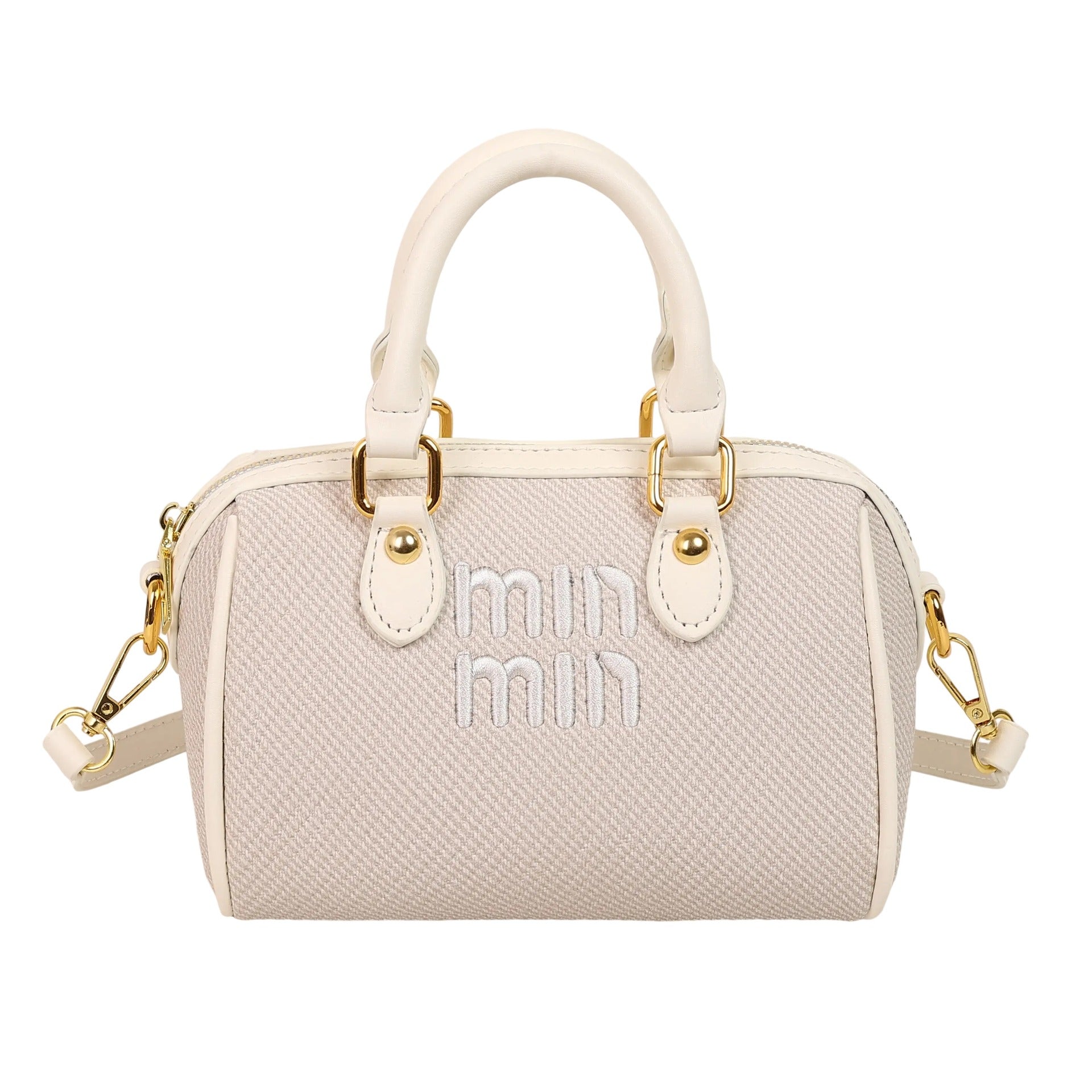 Embroidery Miu Linen Pillow Shoulder Bag for Women