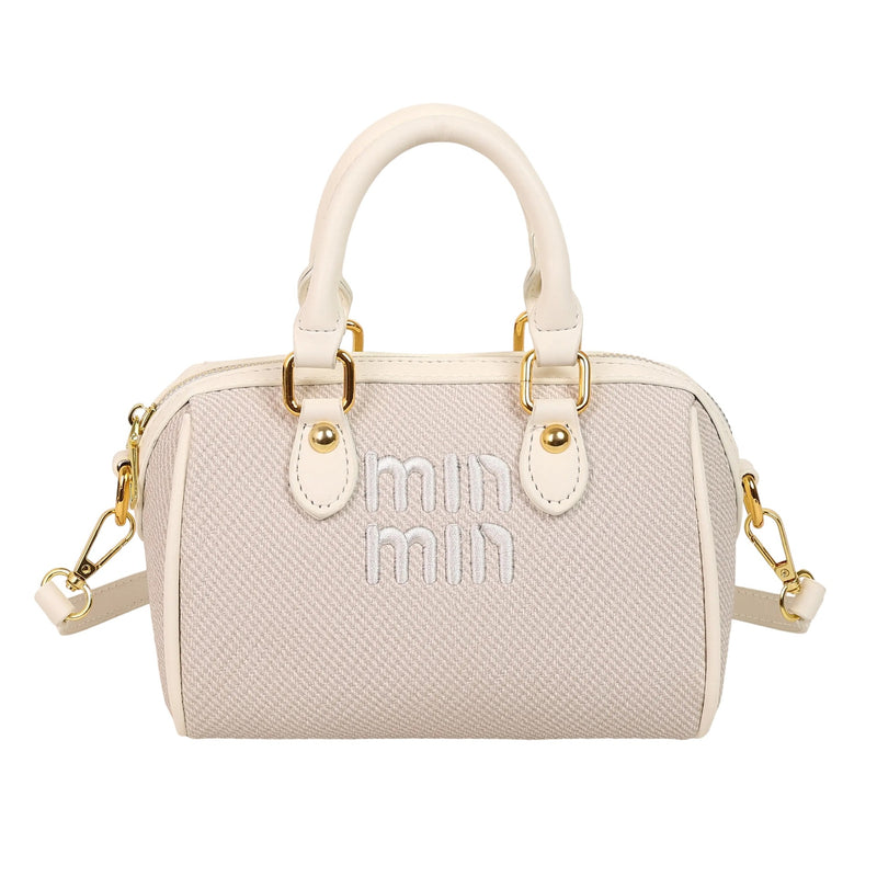 Embroidery Miu Linen Pillow Shoulder Bag for Women