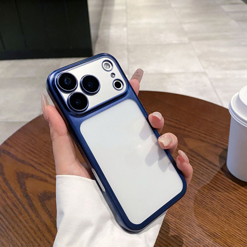 For iPhone 17 Pro Max Orange Matte Electroplated Protective Case