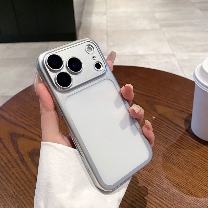 For iPhone 17 Pro Max Orange Matte Electroplated Protective Case