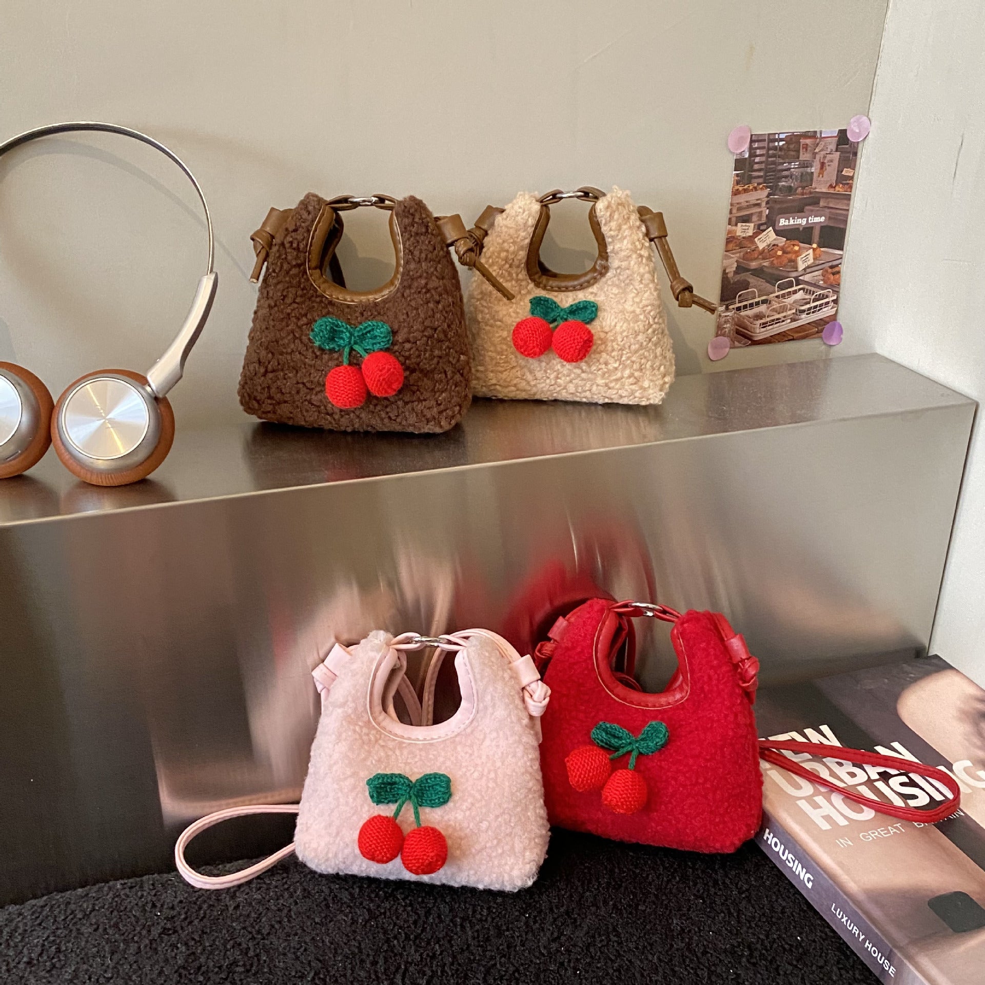 Cute Plush Mini Half-Moon Bag Cartoon Shoulder Bag